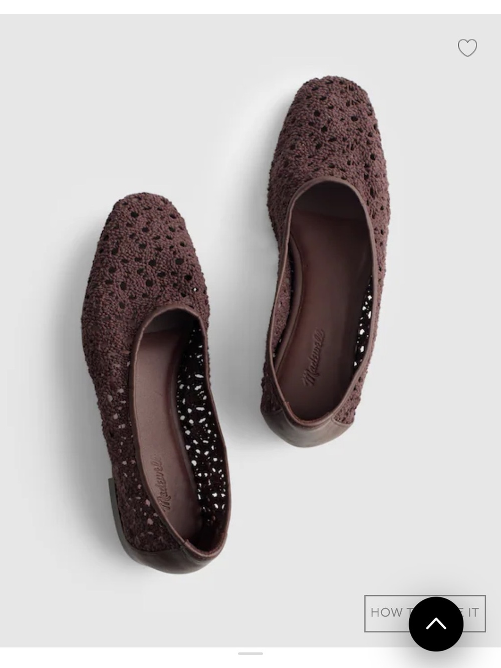 Madewell The Mylie Ballet Flat Crochet square toe Brown